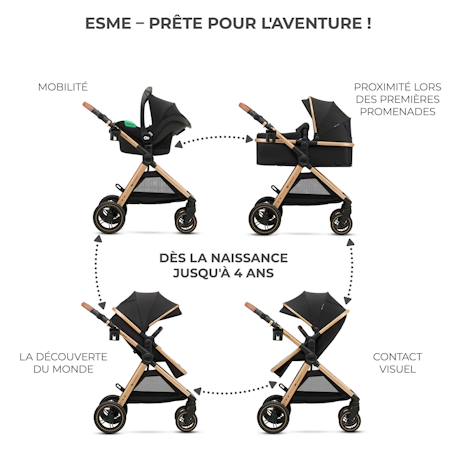Poussette multifonctionnelle 3 en 1 esme Gris+Noir 10 - vertbaudet enfant 