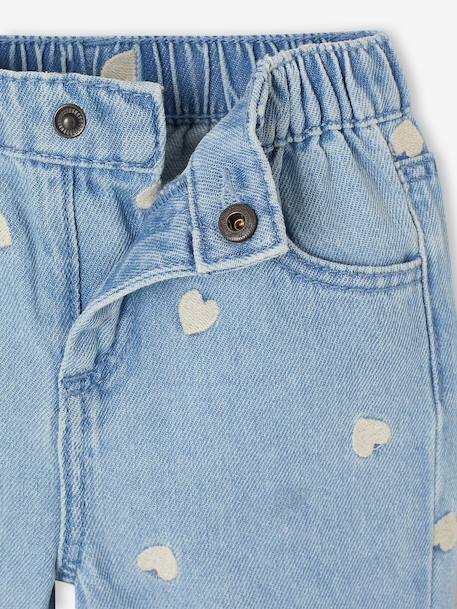 Jean large bébé fille petits coeurs brodés double stone+stone 3 - vertbaudet enfant 