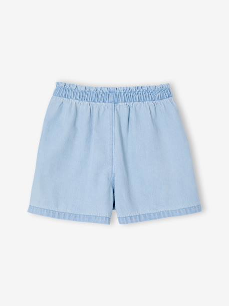 Short fille en denim léger facile à enfiler denim bleached+stone 2 - vertbaudet enfant 