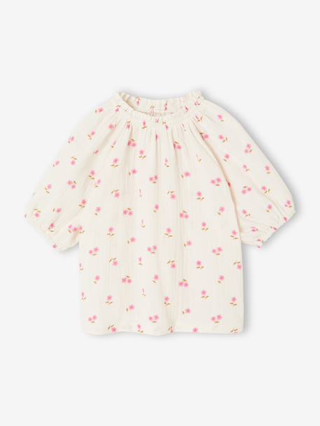 Blouse fille en gaze de coton écru+vanille+vert sauge 5 - vertbaudet enfant 