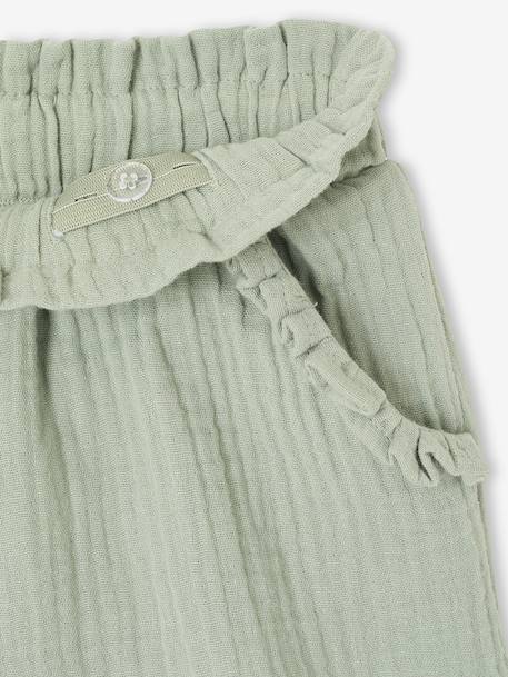 Short fille taille en gaze de coton beige+bleu pâle+rose+vert sauge 15 - vertbaudet enfant 