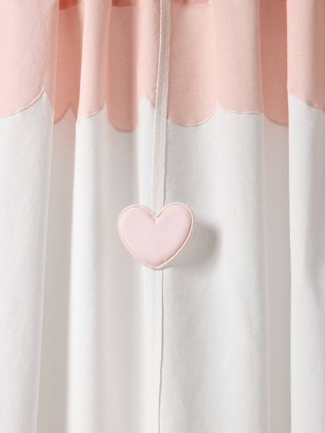 Rideau tamisant guirlande coeurs rose pâle 2 - vertbaudet enfant 