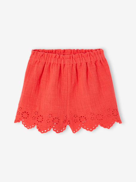 Short bébé fille en gaze de coton rouge 1 - vertbaudet enfant 