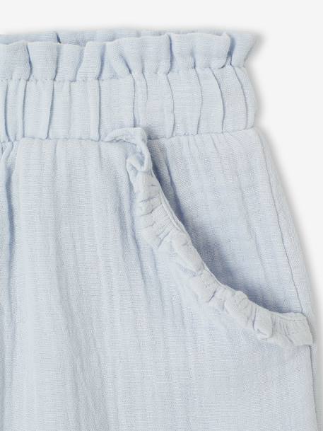 Short fille taille en gaze de coton beige+bleu pâle+rose+vert sauge 6 - vertbaudet enfant 