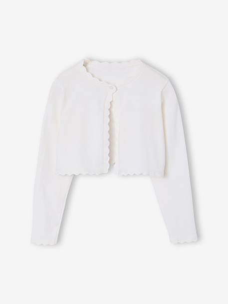 Bolero fille ouverture pratique blanc+vert sauge 1 - vertbaudet enfant 