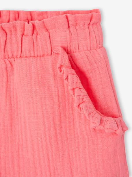 Short fille taille en gaze de coton beige+bleu pâle+rose+vert sauge 11 - vertbaudet enfant 