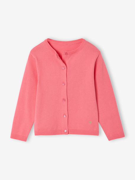 Fille-Pull, gilet, sweat-Gilet fille maille fine BASICS
