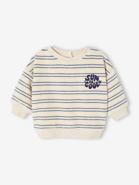 Sweat bébé garçon en éponge écru 2 - vertbaudet enfant 