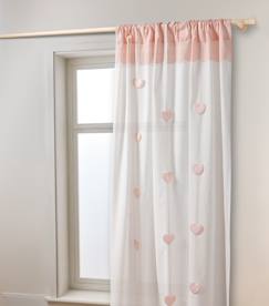 Linge de maison et décoration-Décoration-Rideau tamisant guirlande coeurs