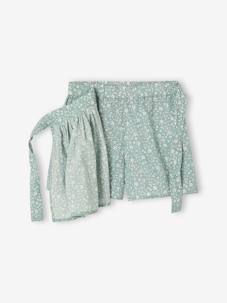 Jupe-short fille imprimée écru+vert d'eau 6 - vertbaudet enfant 