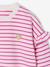 Sweat fille rayé manches à volants bleu pâle+marine+pivoine+rouge+vieux rose 10 - vertbaudet enfant 