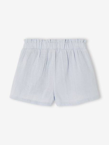 Short fille taille en gaze de coton beige+bleu pâle+rose+vert sauge 5 - vertbaudet enfant 