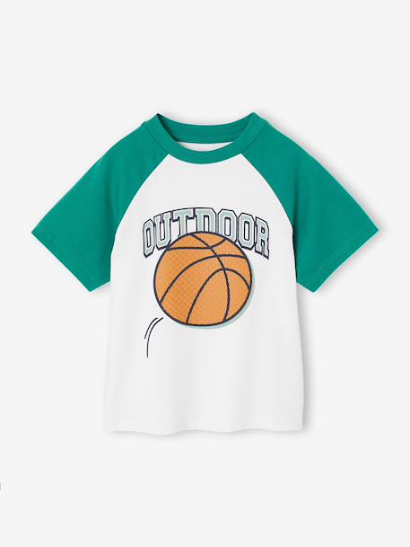 T-shirt garçon manches raglan vert 1 - vertbaudet enfant 