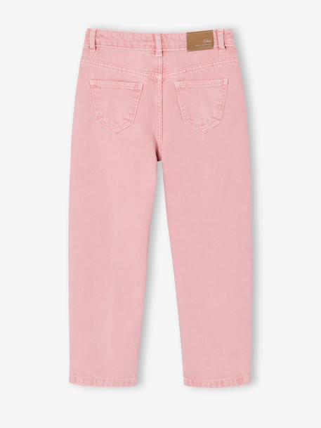 Pantalon mom fille brodé rose poudré+vert de gris 4 - vertbaudet enfant 