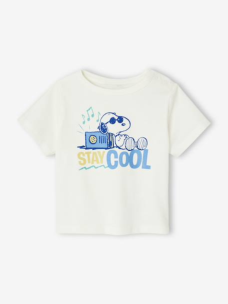 Ensemble bébé t-shirt et short Snoopy rayé bleu 2 - vertbaudet enfant 