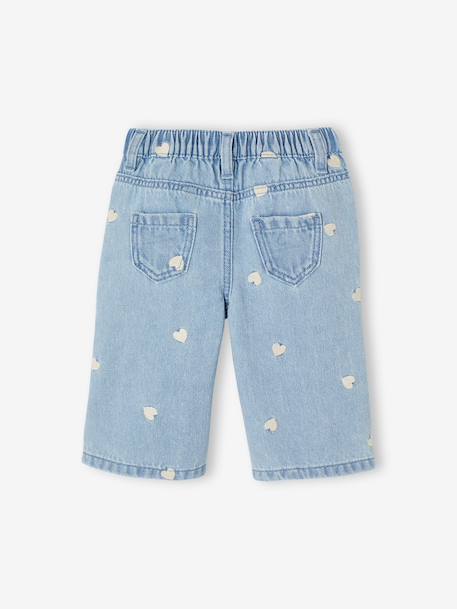 Jean large bébé fille petits coeurs brodés double stone+stone 2 - vertbaudet enfant 