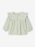 Blouse bébé gaze de coton à volants écru+vert amande+vieux rose 4 - vertbaudet enfant 