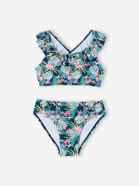 Fille-Maillot de bain 2 pièces imprimé fleuri
