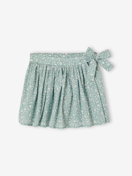 Jupe-short fille imprimée écru+vert d'eau 5 - vertbaudet enfant 