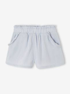 -Short fille taille en gaze de coton