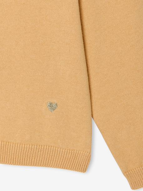 Gilet fille maille fine BASICS anthracite+beige chiné+bleu grisé+bois de rose+jaune+marine+vanille+vert émeraude 20 - vertbaudet enfant 