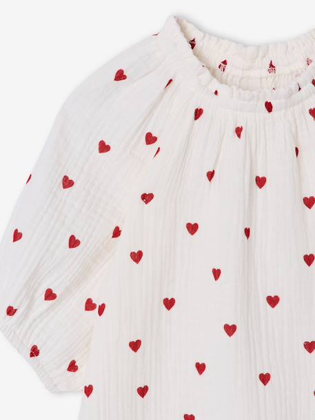 Blouse fille en gaze de coton écru+vanille+vert sauge 3 - vertbaudet enfant 
