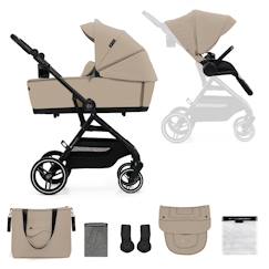 Puériculture-Poussette-Poussette citadine-Poussette 2 en 1 Kinderkraft YOXI avec Nacelle Pliable, Siège Réversible, Roues Increvables et UPF50+