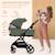 Poussette 2 en 1 Kinderkraft YOXI avec Nacelle Pliable, Siège Réversible, Roues Increvables et UPF50+ Beige+Vert 11 - vertbaudet enfant 