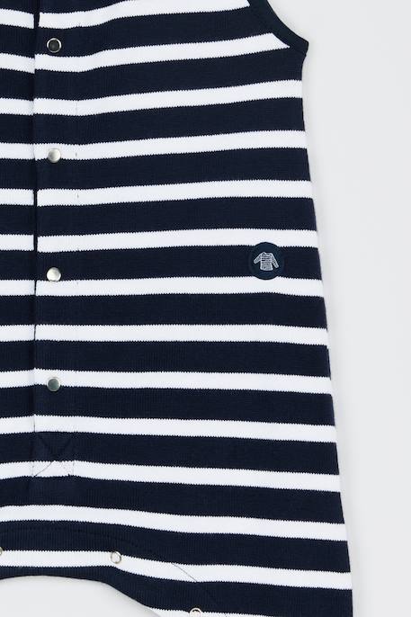 Combinaison rayée en coton bébé Marine deep/blanc 3 - vertbaudet enfant 