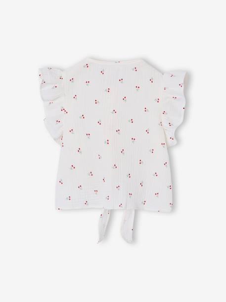 Blouse fille manches volantées vanille 2 - vertbaudet enfant 
