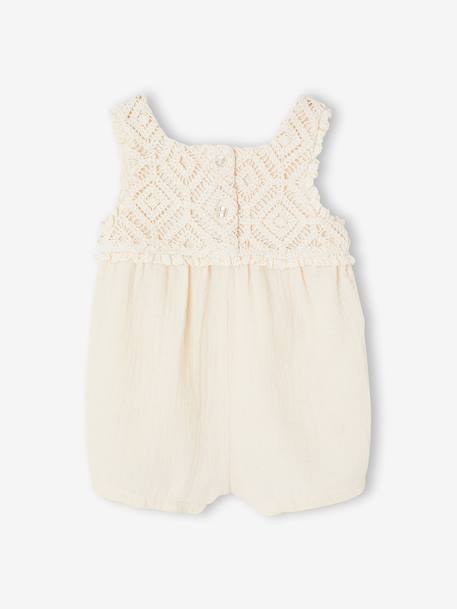 Combishort bébé fille en crochet vanille 3 - vertbaudet enfant 