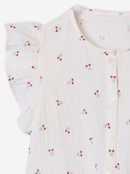 Blouse fille manches volantées vanille 3 - vertbaudet enfant 