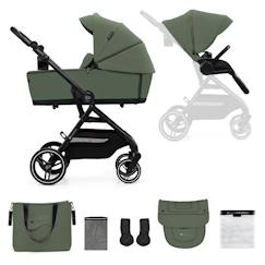 Puériculture-Poussette-Poussette citadine-Poussette 2 en 1 Kinderkraft YOXI avec Nacelle Pliable, Siège Réversible, Roues Increvables et UPF50+