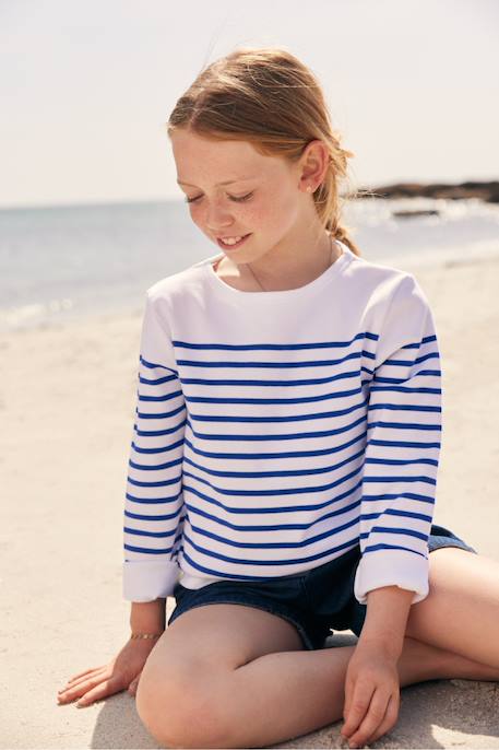 Marinière col bateau en coton amiral enfant Blanc/braise+Blanc/etoile+Blanc/navire+Navire/blanc+Navire/braise 4 - vertbaudet enfant 
