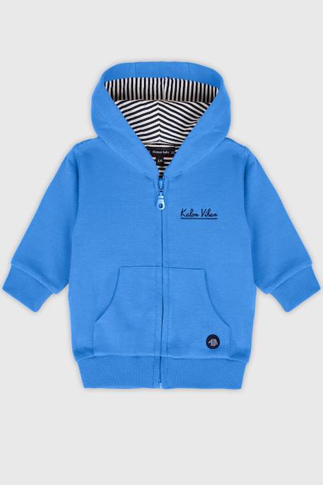 Sweat zippé en coton bébé Blue saphir+Dahlia+Delhi+Placid blue 1 - vertbaudet enfant 
