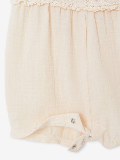 Combishort bébé fille en crochet vanille 5 - vertbaudet enfant 