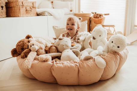 Tapis d'éveil & sac à jouets 3 en 1 bloom en coton Beige+Jaune moutarde+Marron foncé+Noir & Blanc+Rose+Vert 26 - vertbaudet enfant 