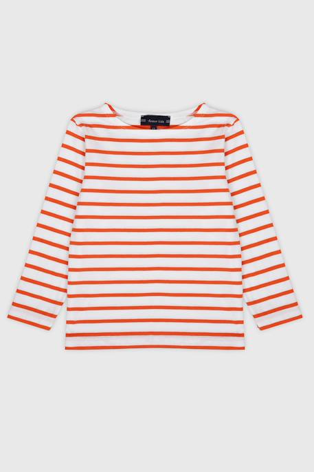Marinière en coton léger enfant Blanc/delhi+Blanc/tigerlily 3 - vertbaudet enfant 