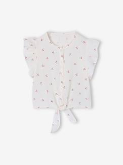 -Blouse fille manches volantées