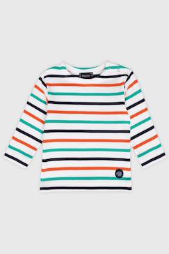 -Marinière 4 couleurs en coton épais bébé