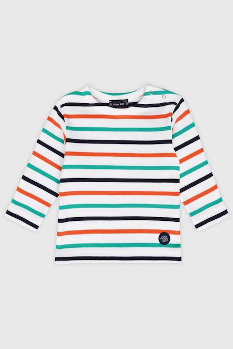 Marinière 4 couleurs en coton épais bébé Blanc/bleu lavande/marmo/ketch+Blanc/blue saphir/m.deep/fairy+Blanc/icaro/tigerlily/marine d 5 - vertbaudet enfant 