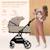 Poussette 2 en 1 Kinderkraft YOXI avec Nacelle Pliable, Siège Réversible, Roues Increvables et UPF50+ Beige+Vert 5 - vertbaudet enfant 