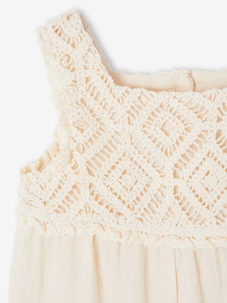 Combishort bébé fille en crochet vanille 4 - vertbaudet enfant 