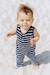Combinaison rayée en coton bébé Marine deep/blanc 1 - vertbaudet enfant 