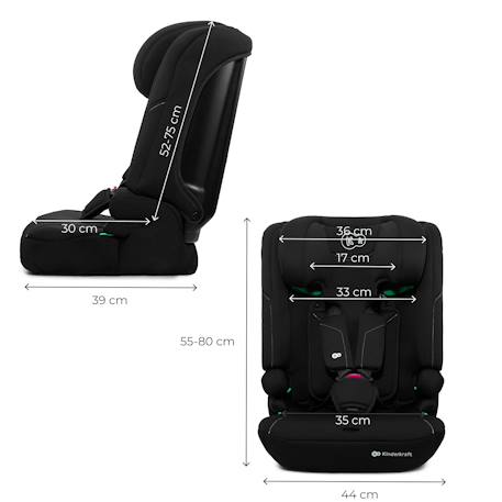 Siège auto Kinderkraft I-COMFY i-Size 76-150 cm évolutif 3 en 1 sans isofix Noir Gris+Noir+Rosa 12 - vertbaudet enfant 