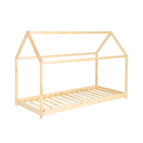 Lit enfant cabane, bois massif en pin naturel - tobias - sommier inclus, 90 x 190 cm Blanc+Naturel 8 - vertbaudet enfant 