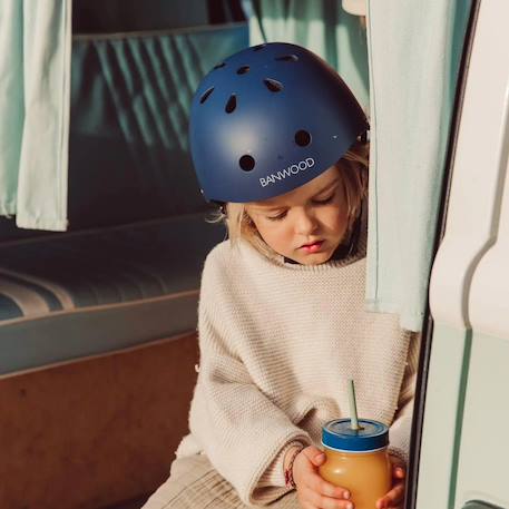 Casque de vélo abs pour enfants de 3 à 7 ans protection Blanc+Bleu marine+Chrome+Crème+Menthe+Noir+Rayures+Rose+Rouge+Vert foncé 4 - vertbaudet enfant 