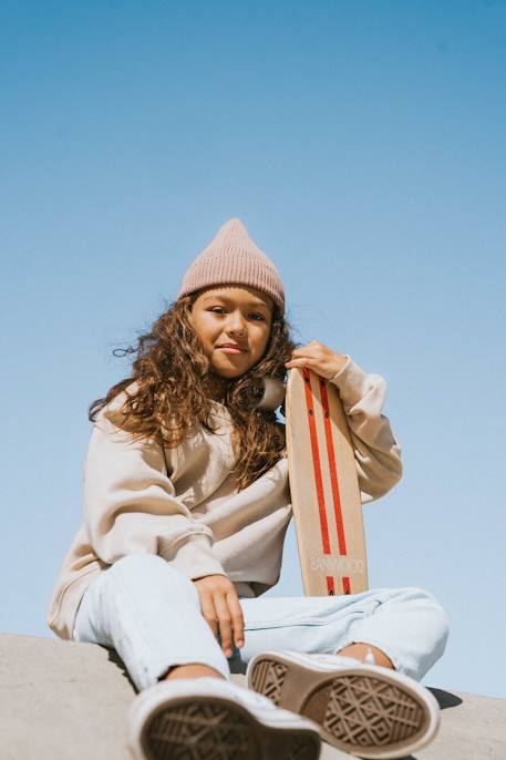 Skateboard en érable canadien pour enfants de 3 ans et plus Blanc+Bois+Crème+Marine+Menthe+Rose+Rouge+Vert 38 - vertbaudet enfant 