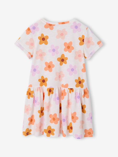 Robe imprimée fille manches courtes beige imprimé+multicolore+rose nude+vert de gris+vert imprimé 5 - vertbaudet enfant 