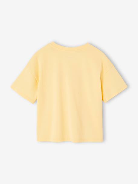 T-shirt fille imprimé manches courtes anthracite+jaune pâle+Léopard+sable 7 - vertbaudet enfant 